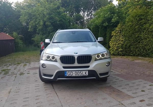 BMW X3 cena 59900 przebieg: 99813, rok produkcji 2014 z Gdańsk małe 67
